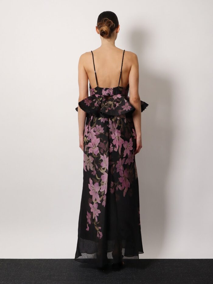 Zimmermann Linen And Cotton Long Dress With Floral Print