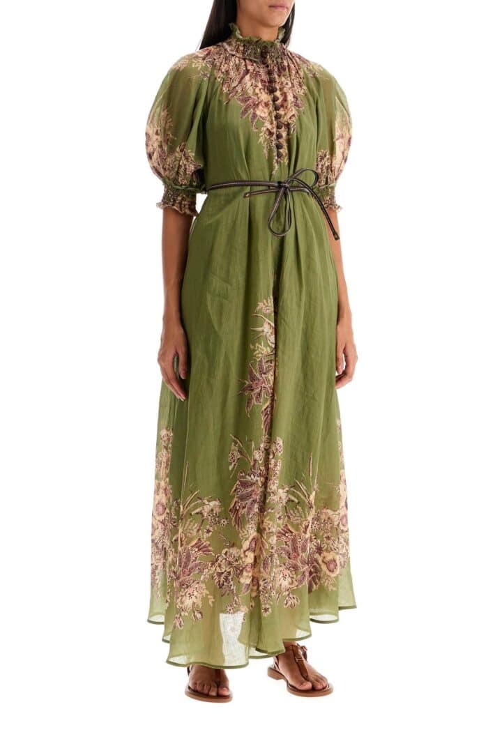 ZIMMERMANN Long Ramie Dress In Ottie
