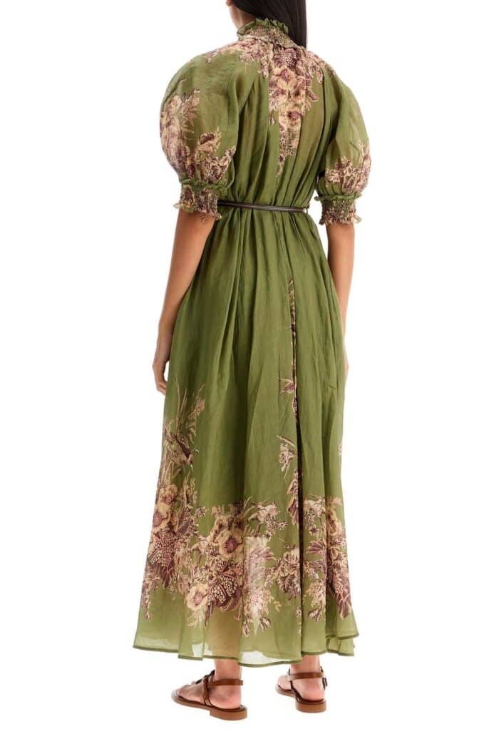 ZIMMERMANN Long Ramie Dress In Ottie