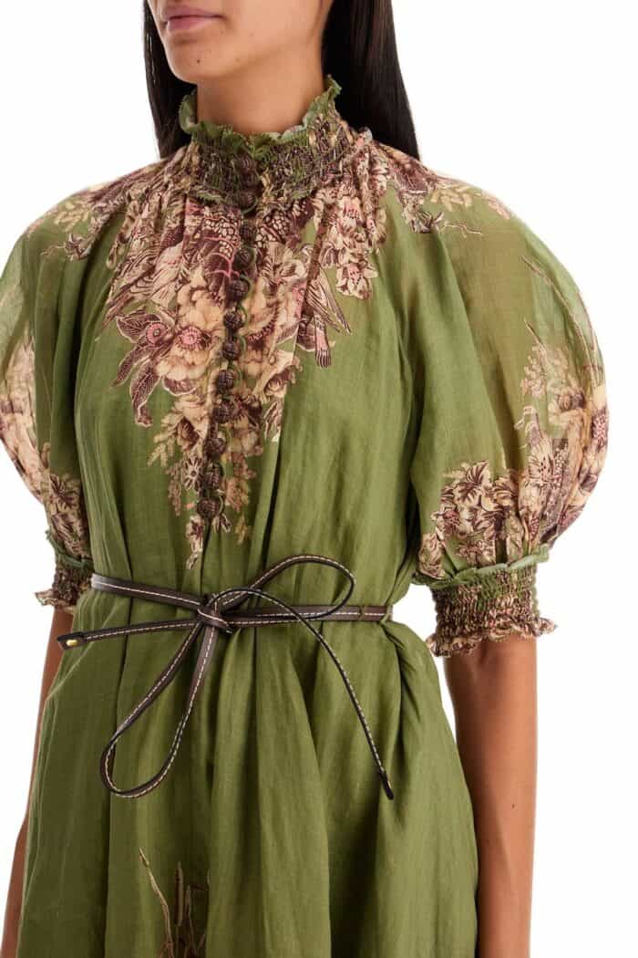 ZIMMERMANN Long Ramie Dress In Ottie