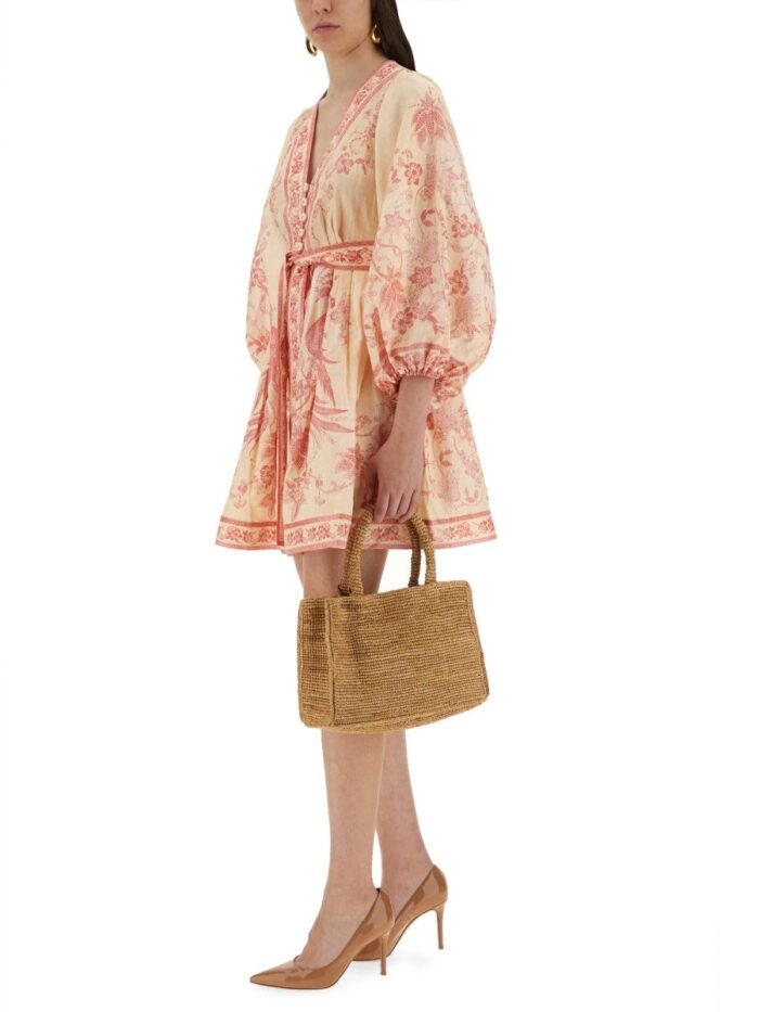 zimmermann "lucky" low cut mini dress ZIMMERMANN "LUCKY" LOW-CUT MINI DRESS