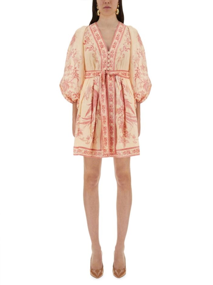 zimmermann "lucky" low cut mini dress ZIMMERMANN "LUCKY" LOW-CUT MINI DRESS