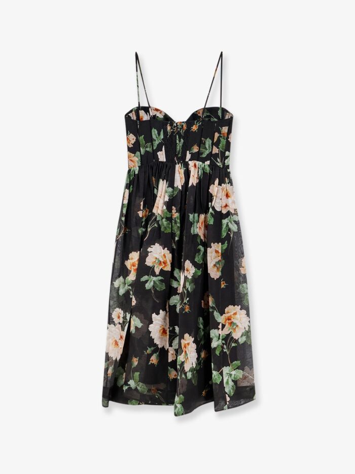 ZIMMERMANN Luna Corset Linen And Silk Dress
