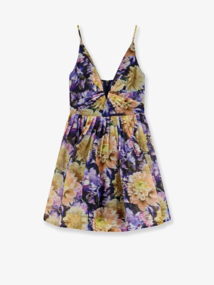ZIMMERMANN Luna Silk And Linen Blend Dress With All-over Floral Print