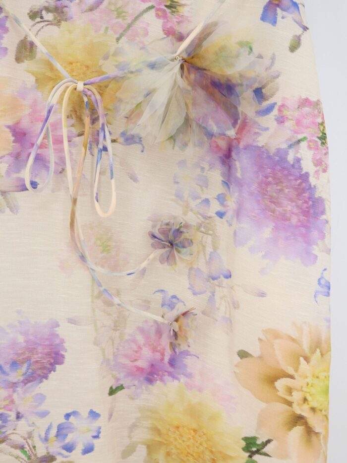 ZIMMERMANN Luna Silk And Linen Blend Midi Dress