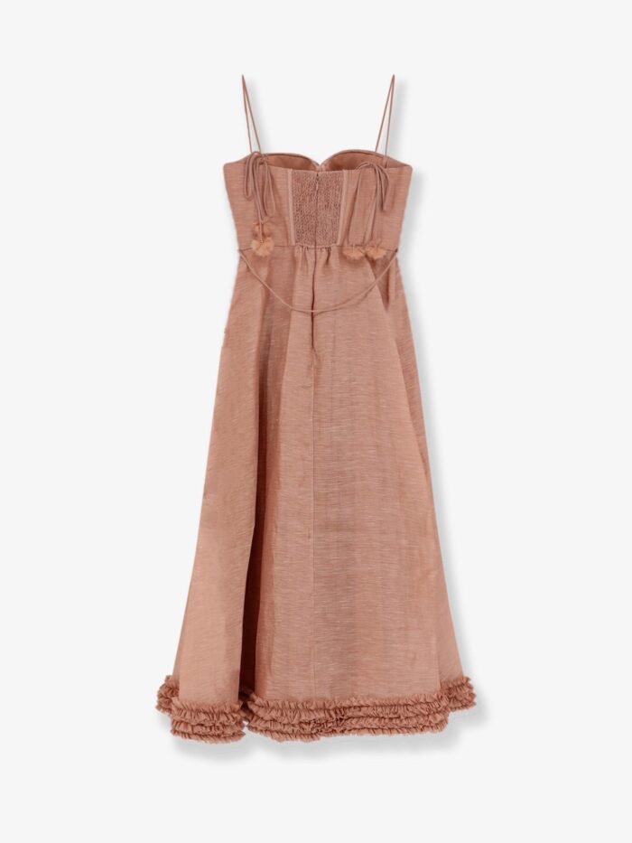 ZIMMERMANN Luna Silk And Linen Blend Midi Dress