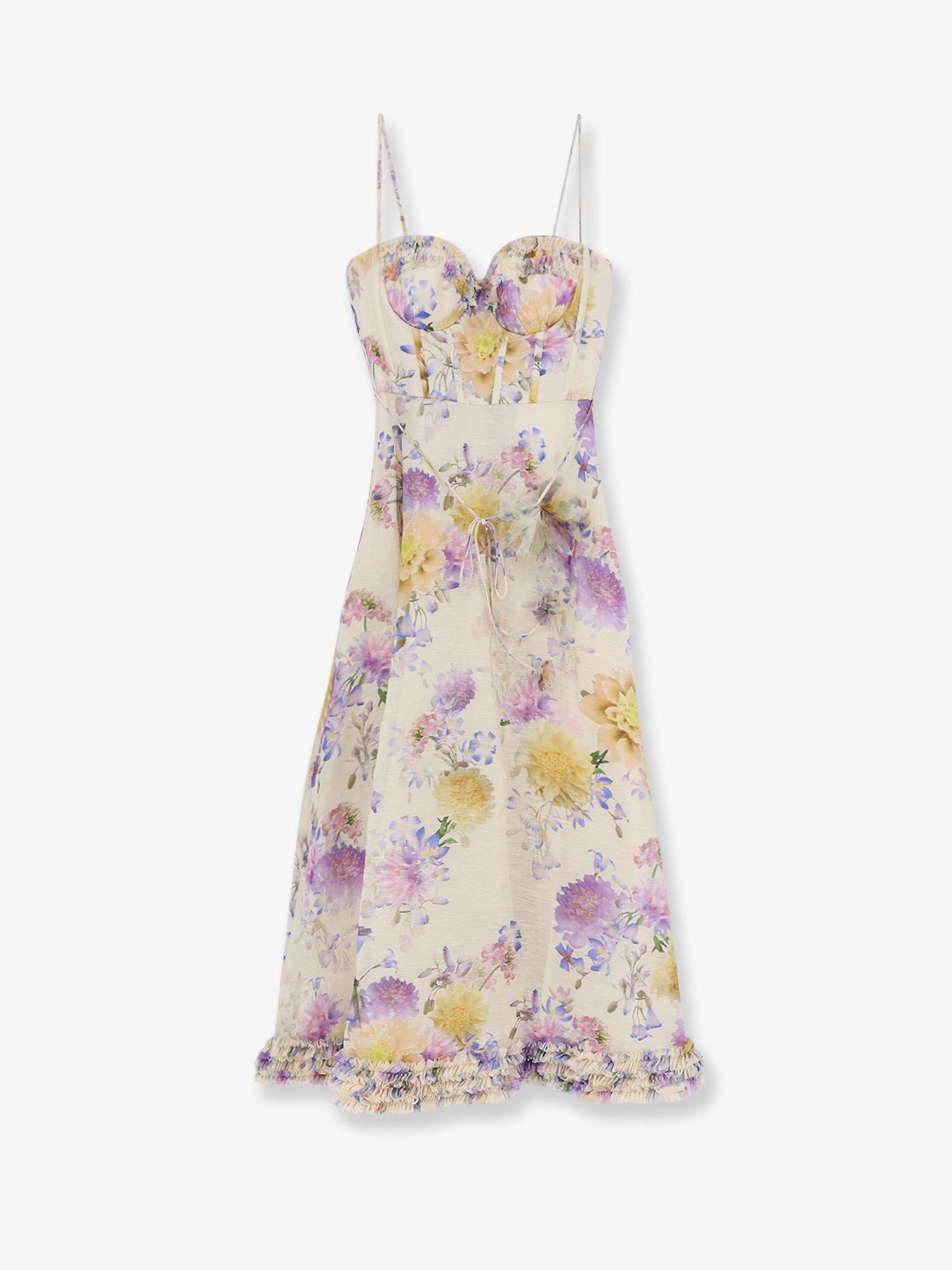 ZIMMERMANN Luna Silk And Linen Blend Midi Dress
