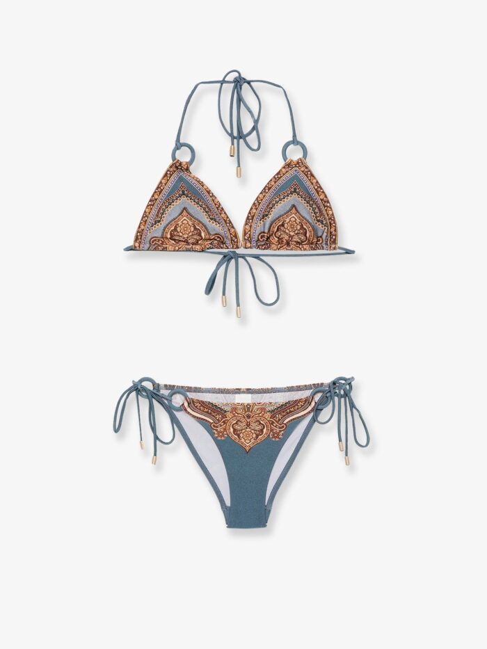 zimmermann mahon nylon bikini with paisley print ZIMMERMANN Mahon Nylon Bikini With Paisley Print
