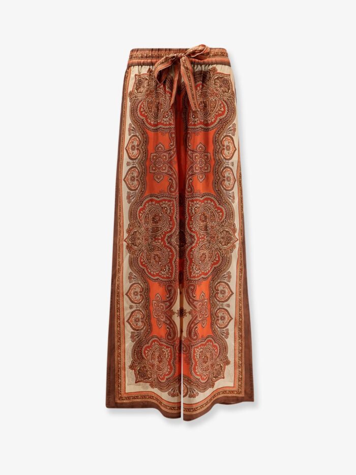 zimmermann mahon silk trousers with paisley print ZIMMERMANN Mahon Silk Trousers With Paisley Print
