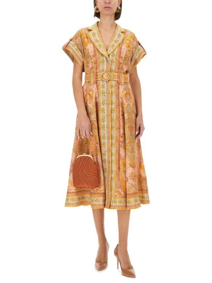 ZIMMERMANN MIDI DRESS WITH BELT