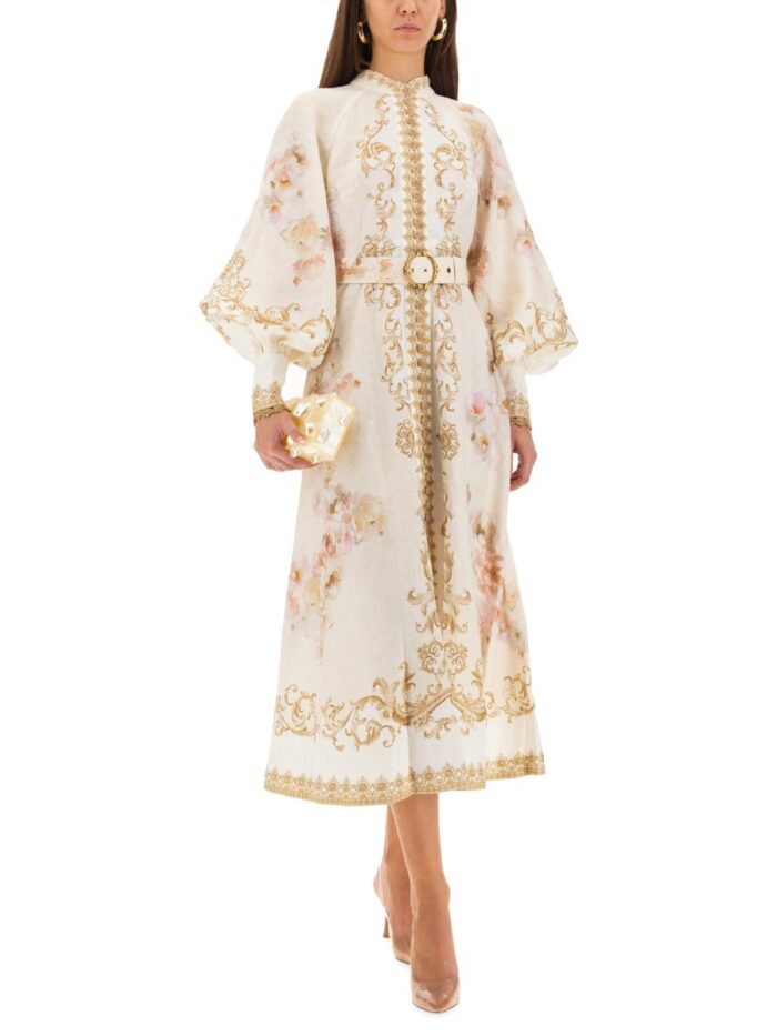 zimmermann midi dress with buttons "hypnotic" ZIMMERMANN MIDI DRESS WITH BUTTONS "HYPNOTIC"