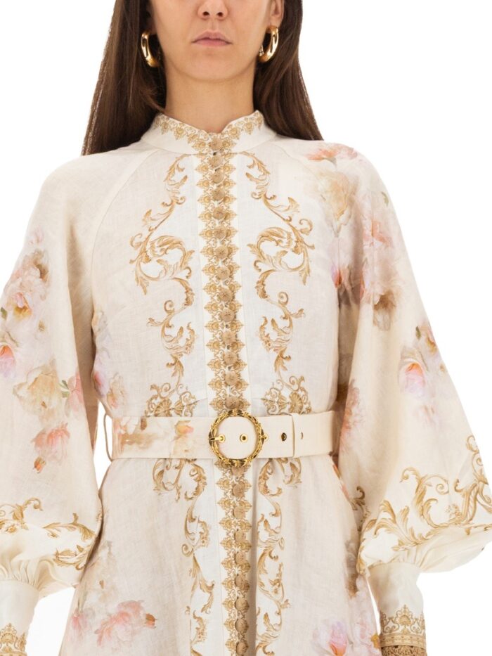 zimmermann midi dress with buttons "hypnotic" ZIMMERMANN MIDI DRESS WITH BUTTONS "HYPNOTIC"