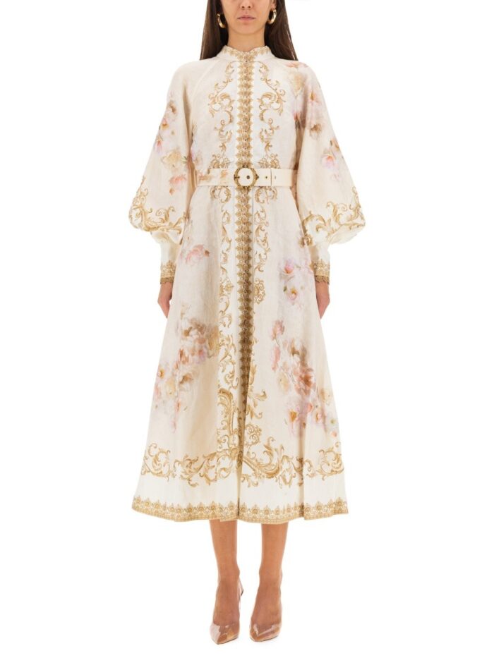 zimmermann midi dress with buttons "hypnotic" ZIMMERMANN MIDI DRESS WITH BUTTONS "HYPNOTIC"