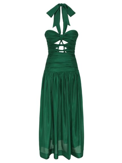 ZIMMERMANN MIDI DRESS WITH KNOTS "DAYLIGHT"