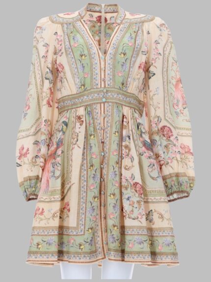 ZIMMERMANN MINI ABITO SCOLLATO "ROSELIGHT"