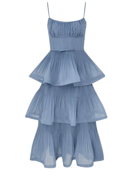 ZIMMERMANN PLEATED MIDI DRESS