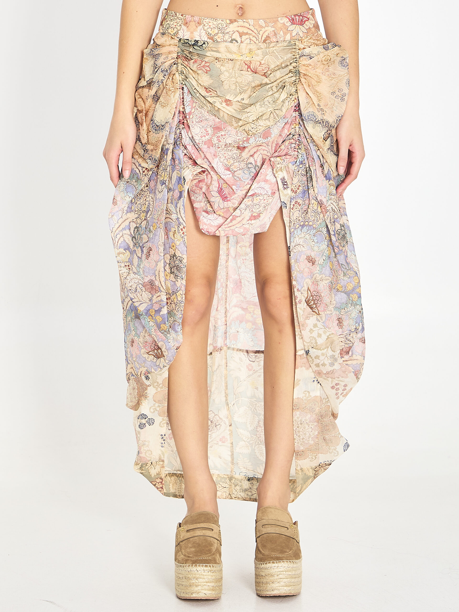 Zimmermann Rebellion draped midi skirt