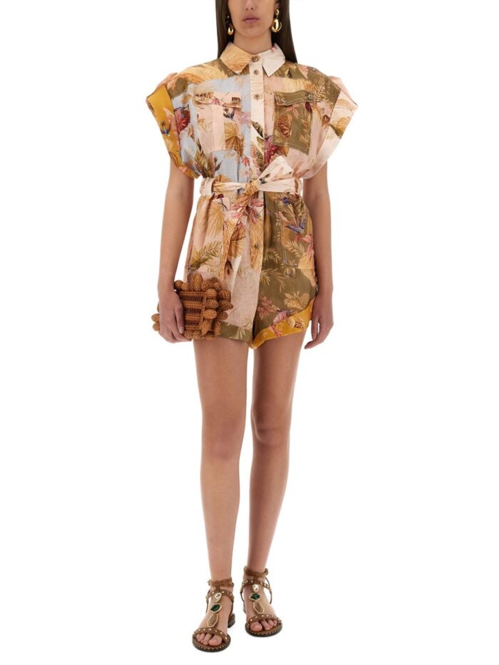 zimmermann short overalls with "ascension" lapels ZIMMERMANN SHORT OVERALLS WITH "ASCENSION" LAPELS