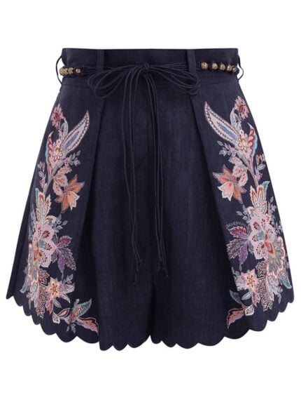 ZIMMERMANN SHORTS WITH DARTS "RHIANNON"