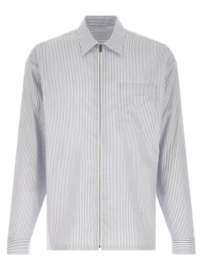 prada zip striped shirt PRADA Zip Striped Shirt