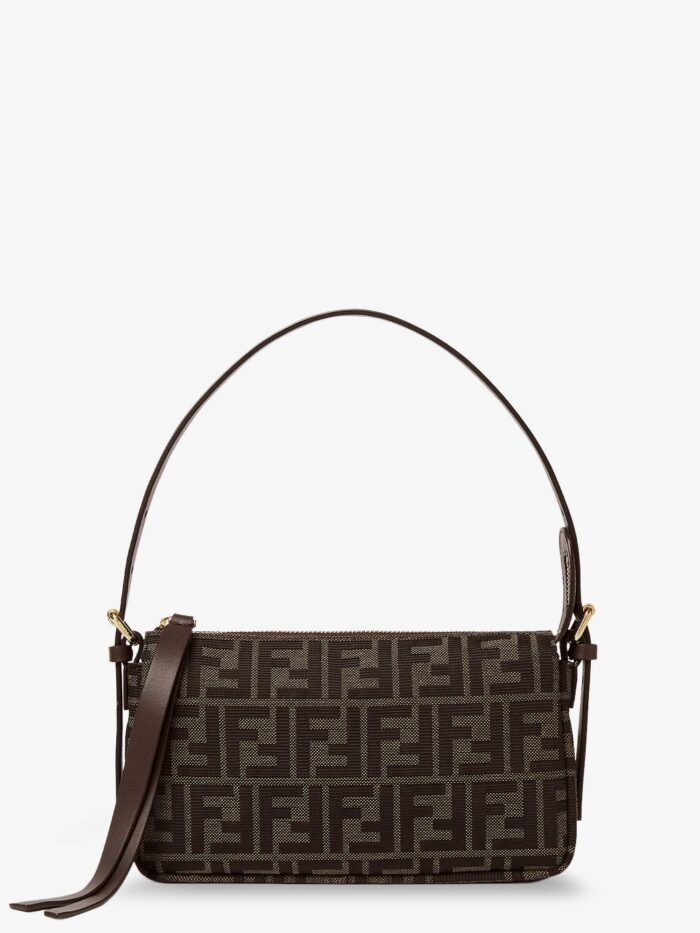 fendi zip top small ff zucca fabric shoulder bag Fendi Zip Top Small FF Zucca Fabric Shoulder Bag