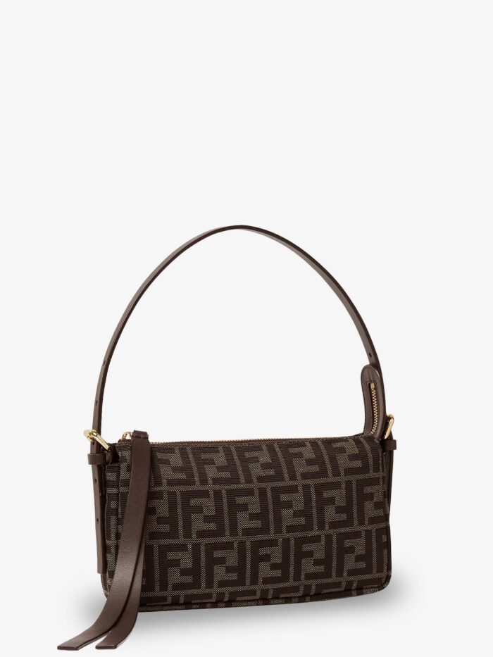 Fendi Zip Top Small FF Zucca Fabric Shoulder Bag