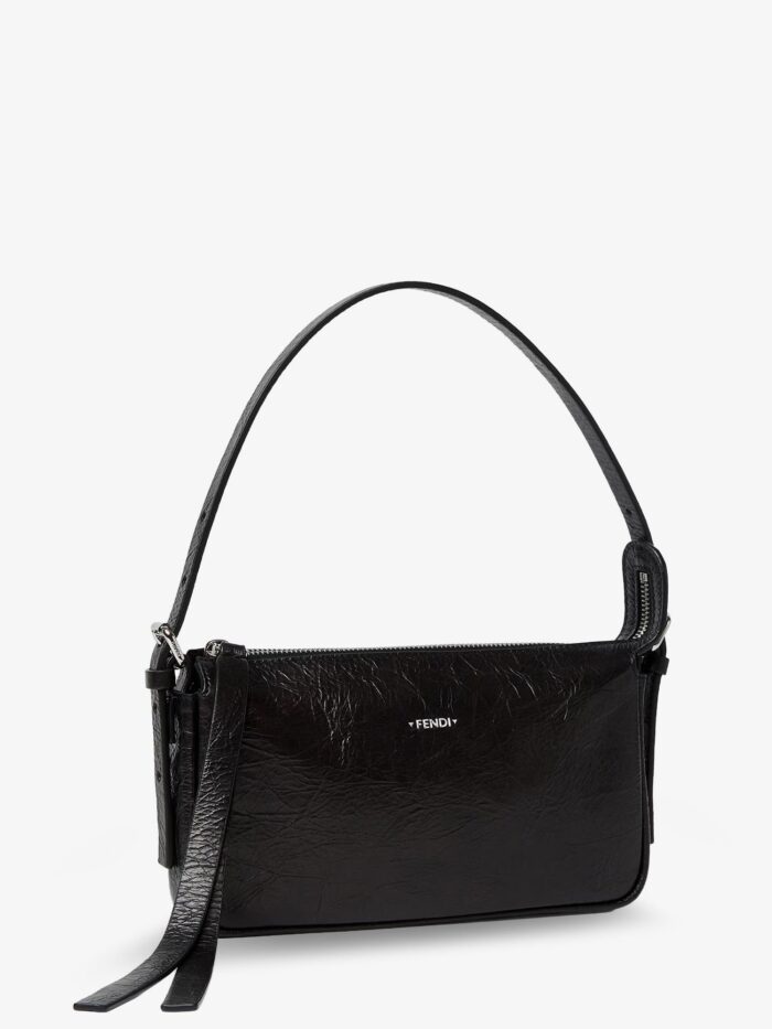 Fendi Zip Top Small Vintage-effect Leather Shoulder Bag