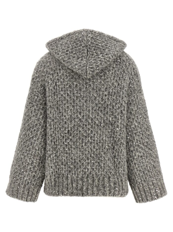 PESERICO Zipped Hooded Cardigan