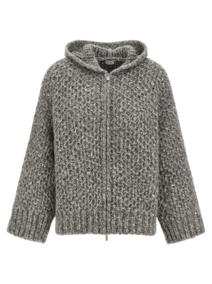 PESERICO Zipped Hooded Cardigan