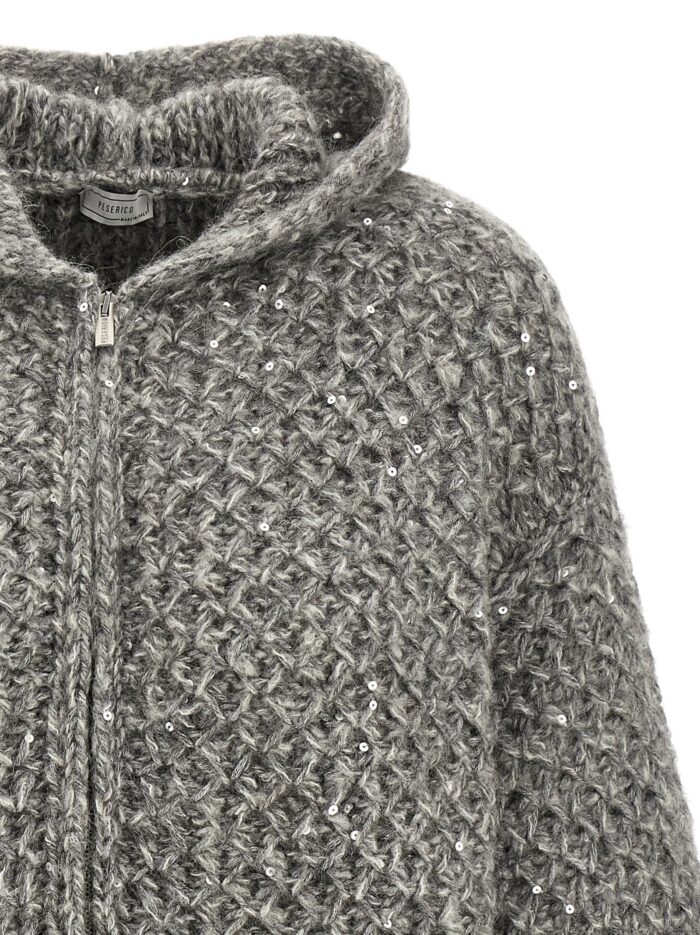 PESERICO Zipped Hooded Cardigan