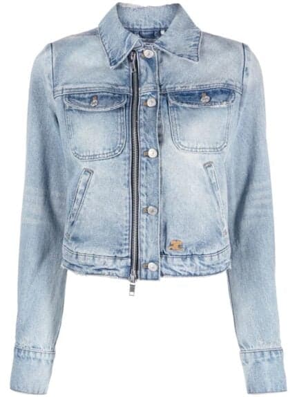 Zipper Blue Denim Jacket